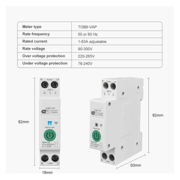 AeLIFV Wi-Fi Switch Smart Life App 63A